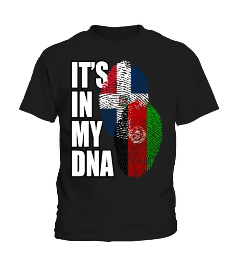 Afghan And Dominican Mix Heritage DNA Flag Kids T-Shirt