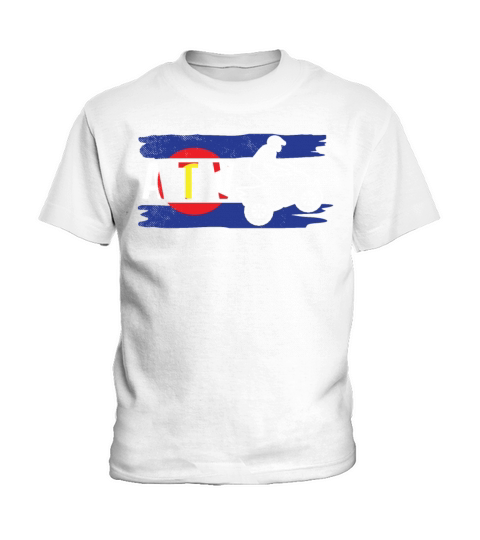 all terrain vehicles vintage colorado flag art Kids T-Shirt