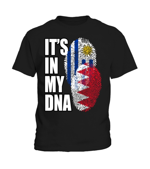 Bahraini And Uruguayan Mix Heritage DNA Flag Kids T-Shirt