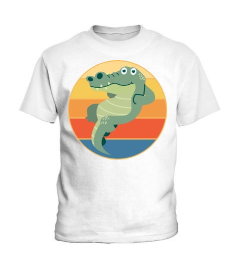 Crocodile Retro Sunset Vintage Wild Animal Kids T-Shirt