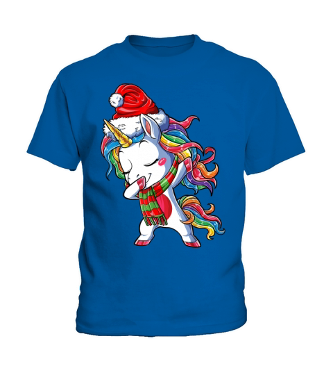 Dabbing Unicorn Santa Christmas Kids Girls Women X Kids T-Shirt