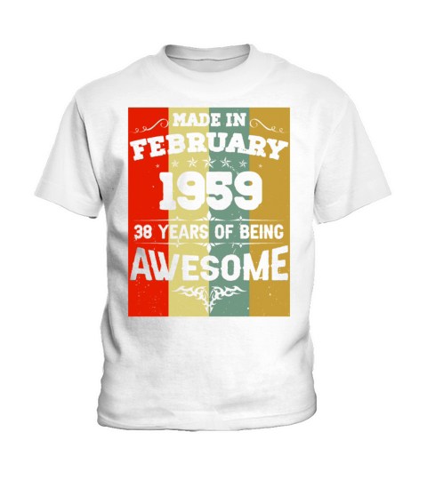 February 1959 Vintage Birthday Present Kids T-Shirt