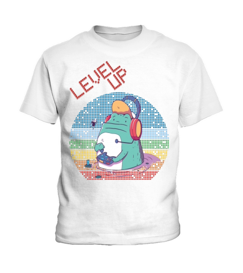 Level Up Gamer Video Games Retro Vintage Gaming Ga Kids T-Shirt