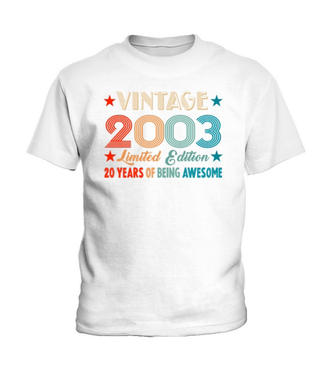 Vintage 2003 Limited Edition 20 Years Old Birthday Kids T-Shirt