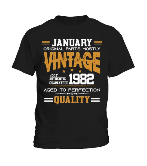 Vintage Aged To Perfection January 1982 Kids T-Shirt