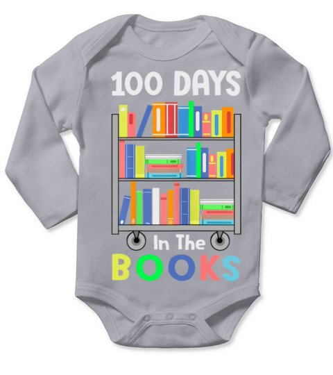 100 Days of School Teacher Student Reading Long Sleeve Baby One-Piece