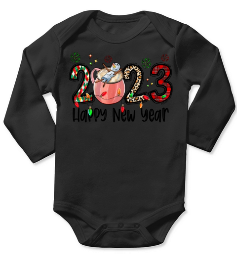 2023 Happy New Year Long Sleeve Baby One-Piece