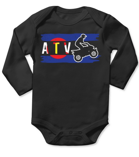 all terrain vehicles vintage colorado flag art Long Sleeve Baby One-Piece