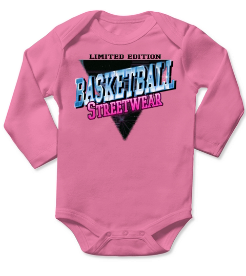 Basketball Sports Font Vintage Retro Streetwear Long Sleeve Baby One-Piece