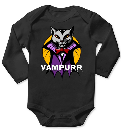Cat Vampire Halloween Vampurr Long Sleeve Baby One-Piece