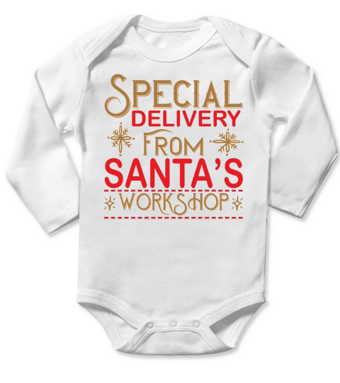 Christmas Special Delivery from Santas Workshop Long Sleeve Baby One-Piece