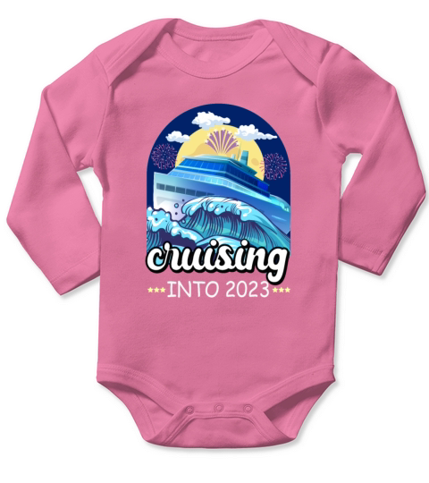 Cruising Into 2023 New Years Cruise Ship Long Sleeve Baby One-Piece