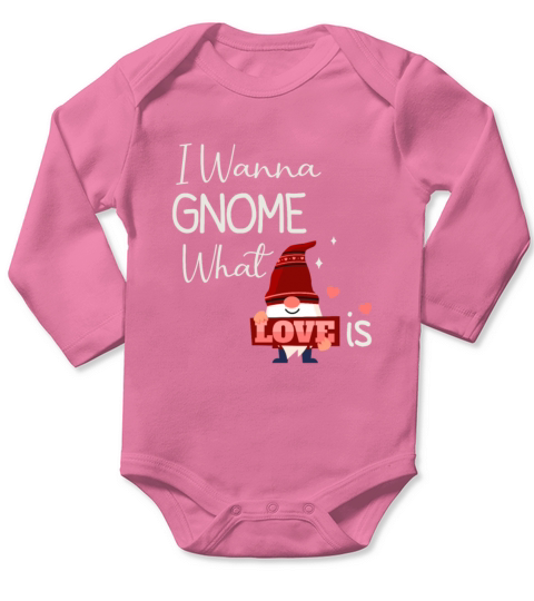 Funny 80s Gnome Valentines Day Long Sleeve Baby One-Piece