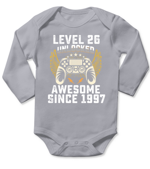 Gaming Level 26 Unlocked Awesome Since 1997 Long Sleeve Baby One-Piece