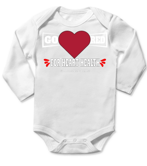 Go Red For Heart Health Awareness Month February Long Sleeve Baby One-Piece