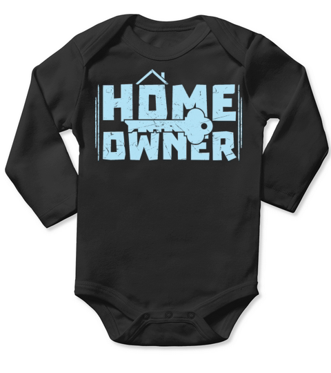 Home Owners Vintage Distressed Key Long Sleeve Baby One-Piece