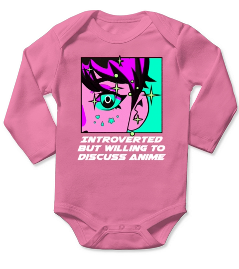 Introverted But Willing to Discuss Anime Funny Int Long Sleeve Baby One-Piece