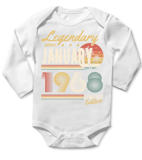 Legendary Since January 1968 Limited Edition Long Sleeve Baby One-Piece