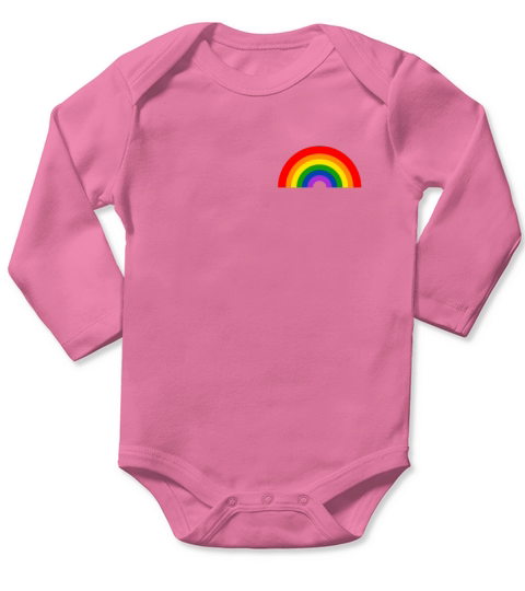 LGBT Rainbow Flag Pocket Long Sleeve Baby One-Piece