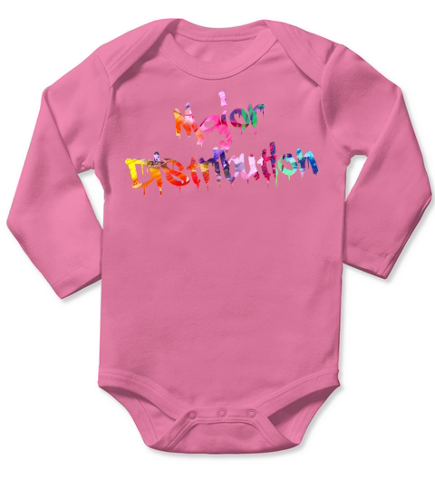 Major Distribution Paint Drip Minimalist Typograph Long Sleeve Baby One-Piece