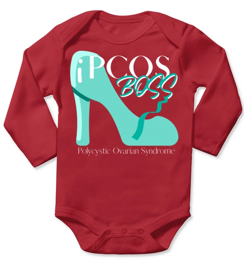 PCOS BOSS Babe Polycystic Ovary Syndrome Teal Long Sleeve Baby One-Piece