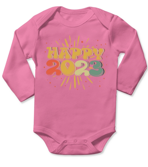 Retro Vintage New Year 2023 Hello 2023 Groovy 2023 Long Sleeve Baby One-Piece