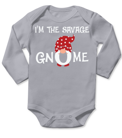 Savage Gnome Christmas Matching Family Long Sleeve Baby One-Piece