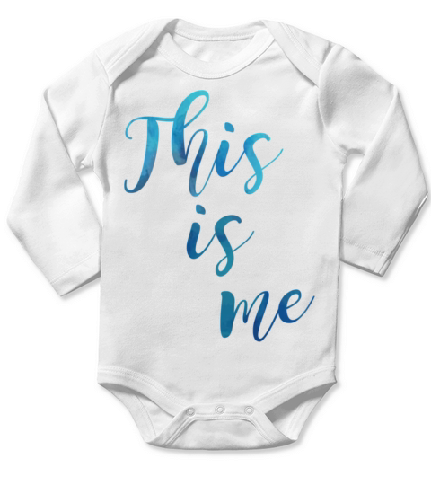 This is Me quot light blue watercolour Classic Long Sleeve Baby One-Piece