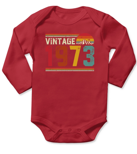 Vintage 1973 48 Years Old 48th Birthday Gift Long Sleeve Baby One-Piece