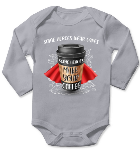 Vintage Coffee Graphic Long Sleeve Baby One-Piece