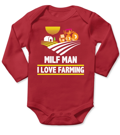 Vintage Quote Funny Farmer Milf Man I Love Farming Long Sleeve Baby One-Piece