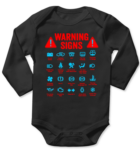 Warning Signs 101 funny car mechanic shirt for Long Sleeve Baby One-Piece