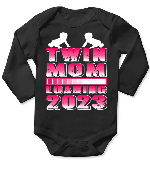 Womens Twin Mama Twin Mom to Be Pregnancy Long Sleeve Baby One-Piece