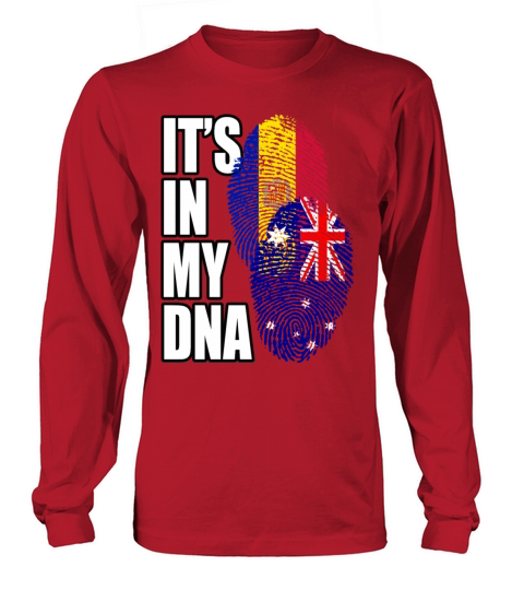 Andorran And Australian Mix Heritage DNA Flag Long sleeved Unisex