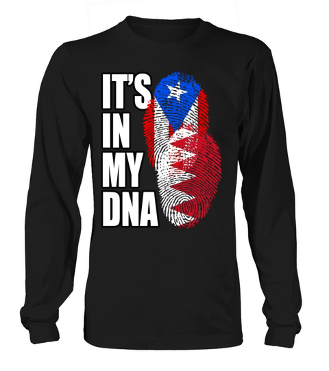 Bahraini And Puerto Rican Mix Heritage DNA Flag Long sleeved Unisex