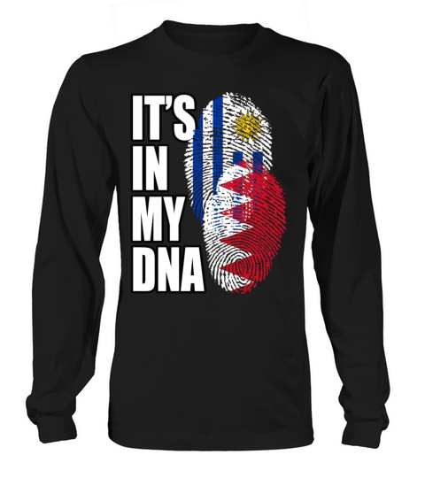 Bahraini And Uruguayan Mix Heritage DNA Flag Long sleeved Unisex