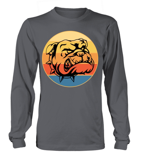 Bulldog Dog Breed Vintage Retro Sunset Long sleeved Unisex