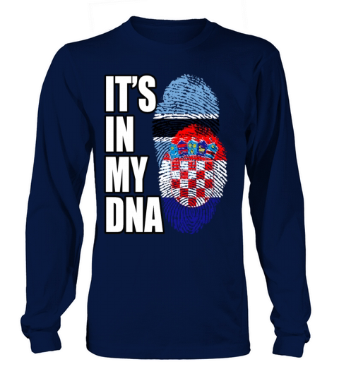 Croatian And Botswanan Mix Heritage DNA Flag Long sleeved Unisex
