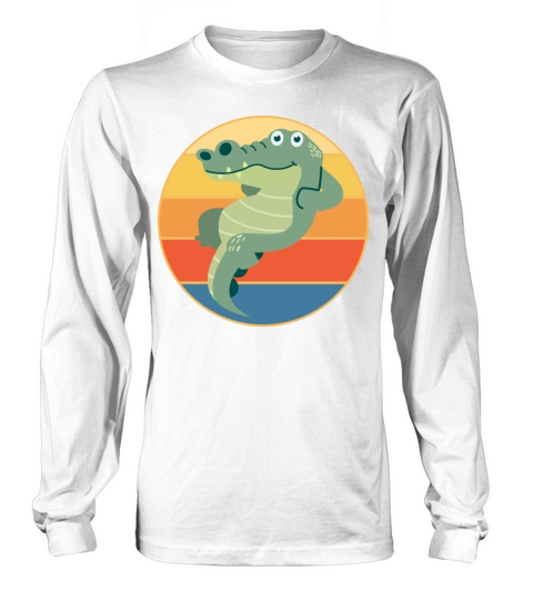 Crocodile Retro Sunset Vintage Wild Animal Long sleeved Unisex