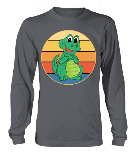 Crocodile Retro Sunset Vintage Wild Animal Long sleeved Unisex