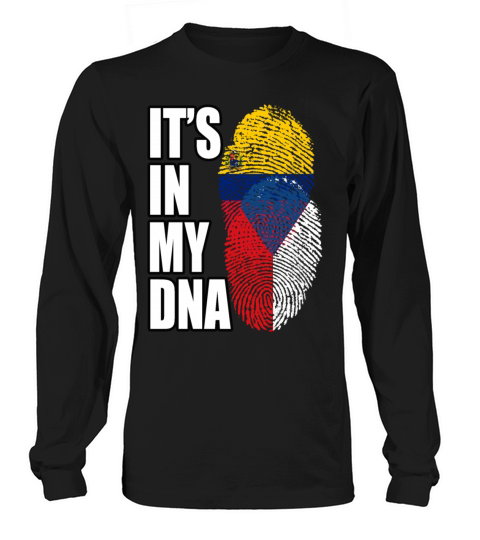 Czech And Venezuelan Mix Heritage DNA Flag Long sleeved Unisex