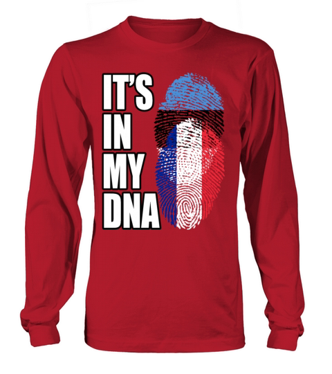 Estonian And French Mix Heritage DNA Flag Long sleeved Unisex