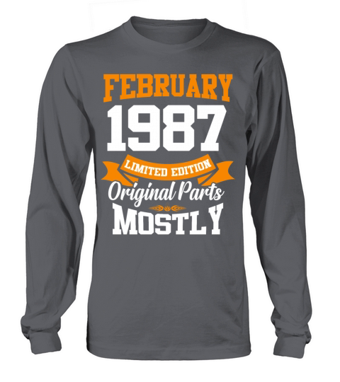 February 1987 Vintage Birthday Present Long sleeved Unisex