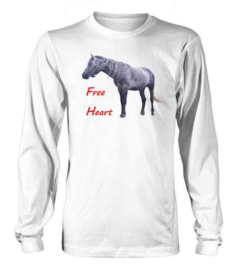 Free heart grey horse vintage countryside beauty Long sleeved Unisex