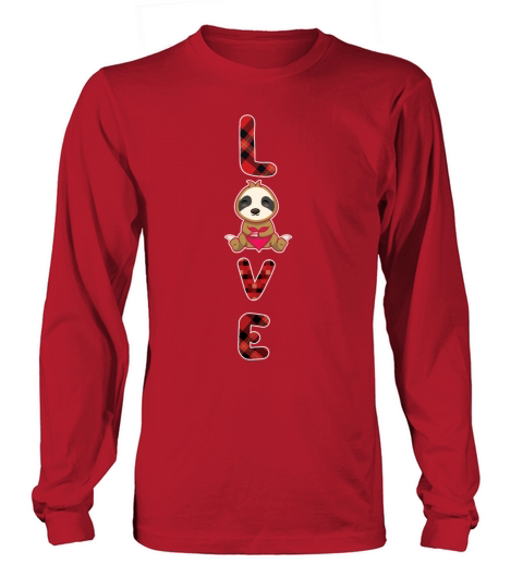 Kawaii Sloth Love Animal Hearts Day Valentines Long sleeved Unisex