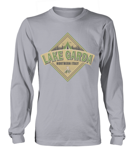 Lake Garda Italy Vintage Camping Design Long sleeved Unisex