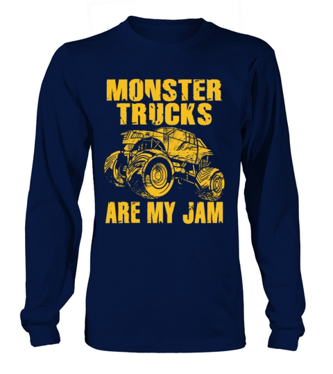 Monster Trucks Are My Jam Vintage Retro Long sleeved Unisex