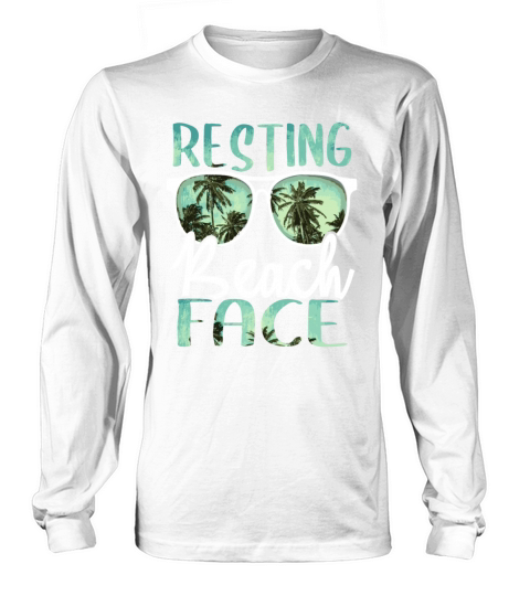 Resting Beach Face Vintage Retro Funny Beach Vacat Long sleeved Unisex