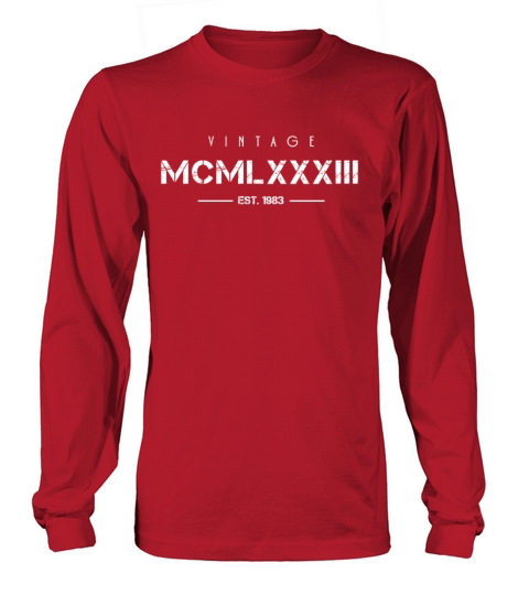 Vintage Born In 1983 Roman Numerals 39th Long sleeved Unisex