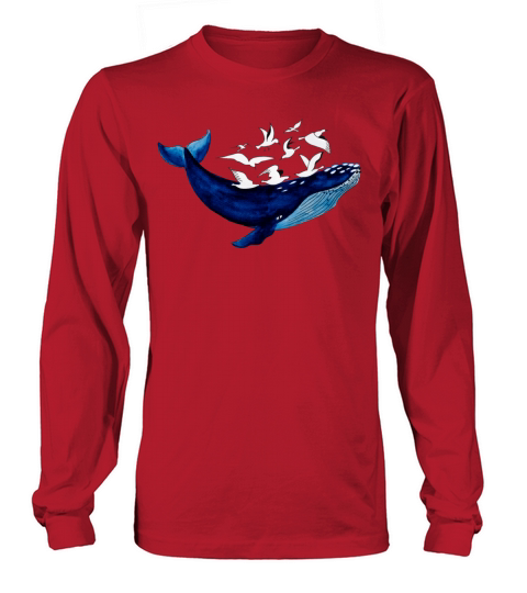 Whale and seagulls I Air and water Long sleeved Unisex